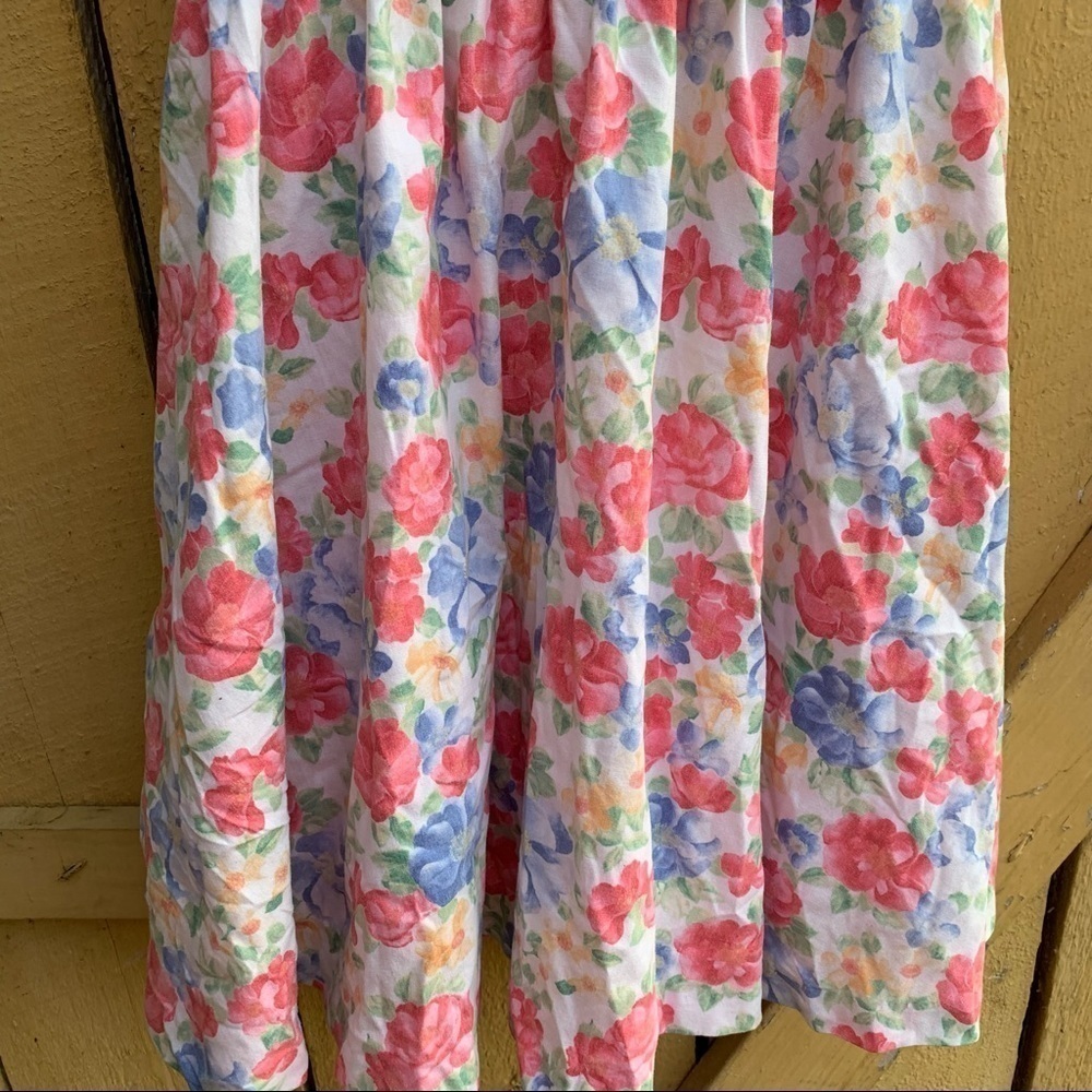 Vintage Sylvia Whyte Floral Dress Girl Cottagecore - Picture 2 of 6